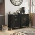 thumbnail image 5 of Furniture of America Coloma Wood 2-Drawer Buffet Server in Black and Chrome, 5 of 10
