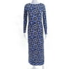 Pre-owned|Michael Michael Kors Womens Geometric Side Split Maxi Dress Blue White Size XXS
