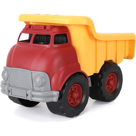 DEBGFS Big Plastic Dump Truck Toy Construction Vehicle in Yellow and Red for Kids Imaginative Pretend Play To Boys And Girls