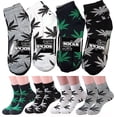 thumbnail image 2 of Lot 6-12 Pairs Mens Womens Leaf Weed Marijuana Cotton Ankle Casual Low Cut Socks, 2 of 5