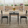 thumbnail image 4 of Dining Table Set for 2, 3 Piece Kitchen Table Set with 2 Chairs, Kitchen Table Set with Spiral Table Legs for Small Space, Apartment, Dining Room, 4 of 7