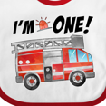 thumbnail image 4 of Inktastic I'm 1 Fire Truck 1st Birthday Boys or Girls Baby Bib, 4 of 4
