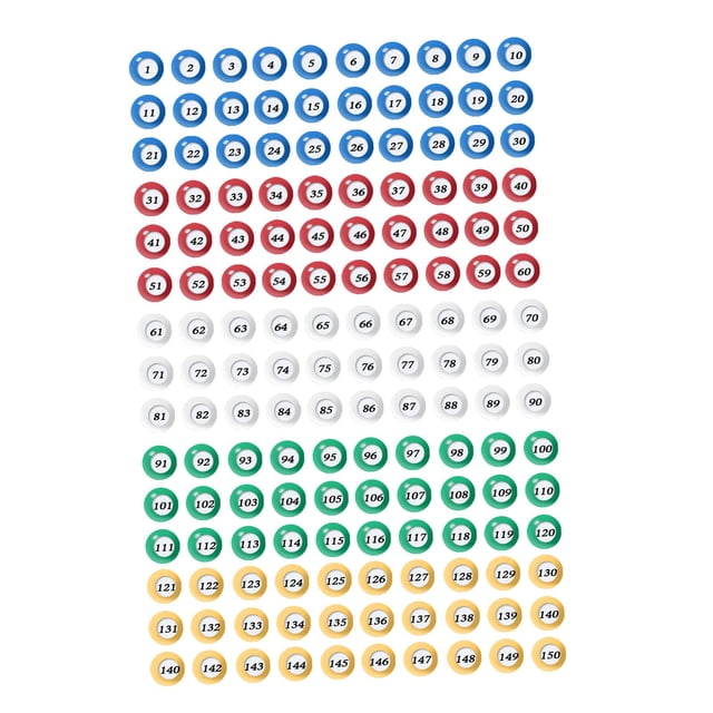 150x Bolas de bingo Bolas de llamada Reemplazo de accesorios 1-150 Números Bola de conteo Bolas de rifa para entretenimiento familiar en el hogar Ofic