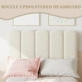 thumbnail image 4 of Danolapsi Twin Bed Frame,Boucle Upholstered Platform Bed with Wave Headboard for Girls and Boys,Low Profile Sturdy Platform Bed,Easy Assembly,Wooden Slats Support,No Box Spring Needed, 4 of 6