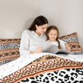 thumbnail image 4 of Erosebridal Brown Red Aztec Queen Comforter Set, White Black Leopard Print Bedding Comforter Set, Reversible 3pcs, 1 Comforter and 2 Pillowcases, 4 of 6