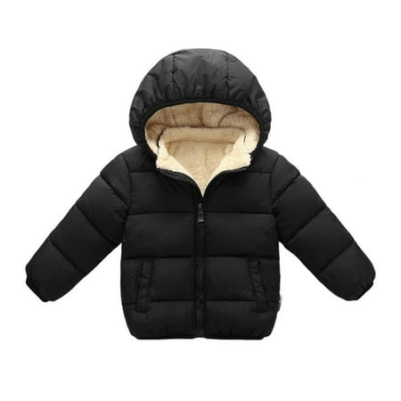 

Kids Puffer Coats Children Warm Coat Winter Baby Girls Boy Plus velvet thickening Hooded Jacket Cotton-padded Coat 2-8Y Toddler Kids Clothing