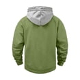 thumbnail image 6 of Sweatshirts for Men Hooded Quarter Zip Loose Pullover Winter Casual Patchwork Long Sleeve Sweatshirt with Pockets Daily Casual Athletic Wear, 6 of 7