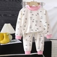 thumbnail image 2 of Toddler Girls Pajama Sets - Snug Fit Long Sleeve Shirring Sleepwear, Soft Breathable Kids Pjs,6-12 Months 12-24 Months 2t 3t 4t 5t 6t 7t 8t 9t Children(Pink,12-24 Months), 2 of 7