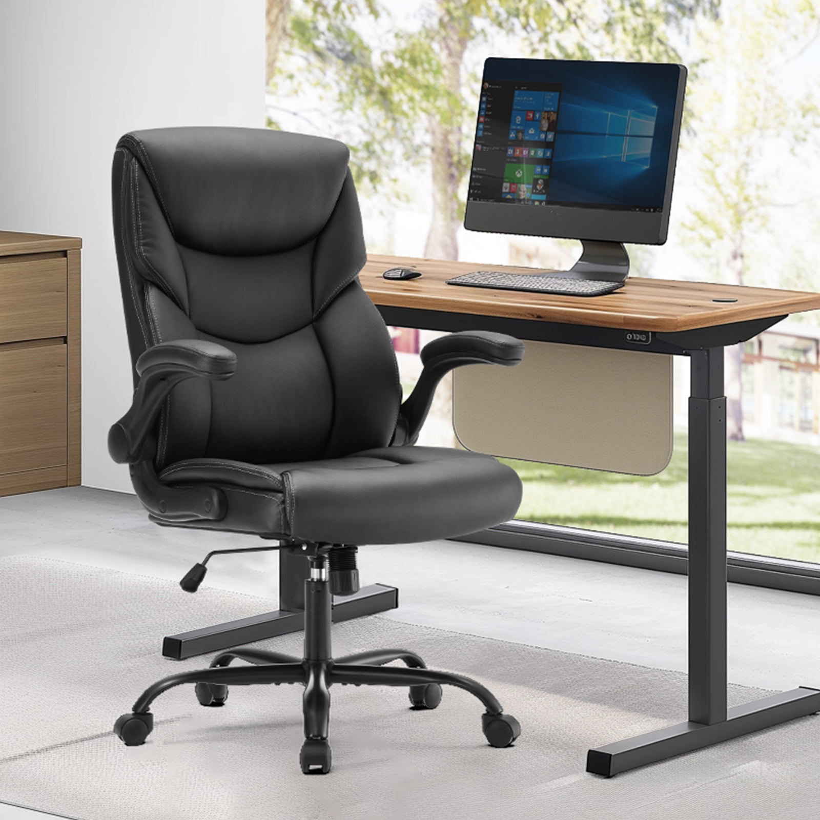 CONCETTA Executive Ergonomic Office Chair – High Back PU Leather, Adjustable, Soft Cushion, Swivel & Rolling Wheels,Black