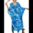 thumbnail image 3 of Vestido Caftán con Estampado Animal para Mujer, Talla Grande, para Playa, Verano 2025 Azul Ahumado Talla Única, 3 of 10