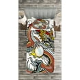 thumbnail image 3 of Ambesonne Dragon Quilted Bedspread Set 2 Pcs, Chinese Zodiac Signs, Twin Size, Multicolor, 3 of 3