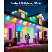 Permanent Outdoor Lights 50ft with 30 LED Lights,Smart RGB+IC Eaves Lights with 75 Scene Modes,IP67 Waterproof for Christmas, Holiday Decor, White