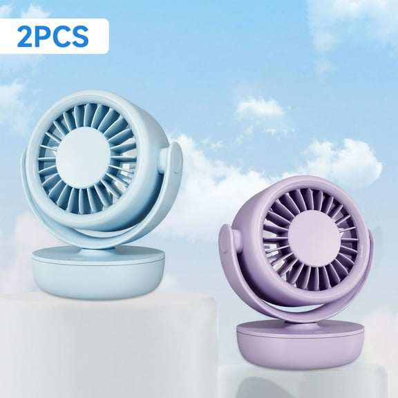 2pcs USB Mini Magnetic Desk Fan, Portable Small Table Fan With 3-Speed Super Strong Winds Dual-Angle Adjustable(17Hrs Workble), Personal Cooling Hand Gifts For Women Men Indoor Outdoor