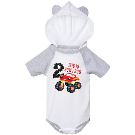 

Inktastic Monster Truck How I Roll 2nd Birthday Gift Baby Boy Bodysuit