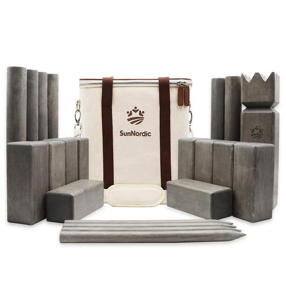 Set para exteriores Kubb Yard Game SunNordic Rubber Wood