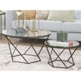 thumbnail image 2 of Pemberly Row Nesting Glass Top Round Coffee Table Set in Black, 2 of 6