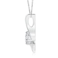 thumbnail image 2 of ANGARA Natural Prong-Set Diamond Bypass Pendant in 14K White Gold for Women (Size-5.1mm| Color-H| Clarity-SI2) | April Birthstone, Anniversary, Jewelry Gift for Women | Natural Diamond Necklace, 2 of 11