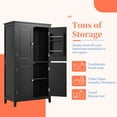 thumbnail image 3 of Newboti Furniture Elegant Bathroom Floor Storage Cabinet, Bathroom Storage Unit, Freestanding Cabinet With 4 Doors, Adjustable Shelves, Adaptable Shelves, Black 8461, 3 of 12