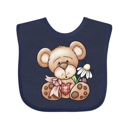 

Inktastic Teddy Bear Ladybug Daisy Flower Gift Baby Girl Bib