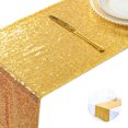 thumbnail image 2 of Wedding Banquet Party Decoration Round Table Cloth Sparkly Pink Gold Sequin Table Runner for Wedding / Events Decoration, 2 of 9