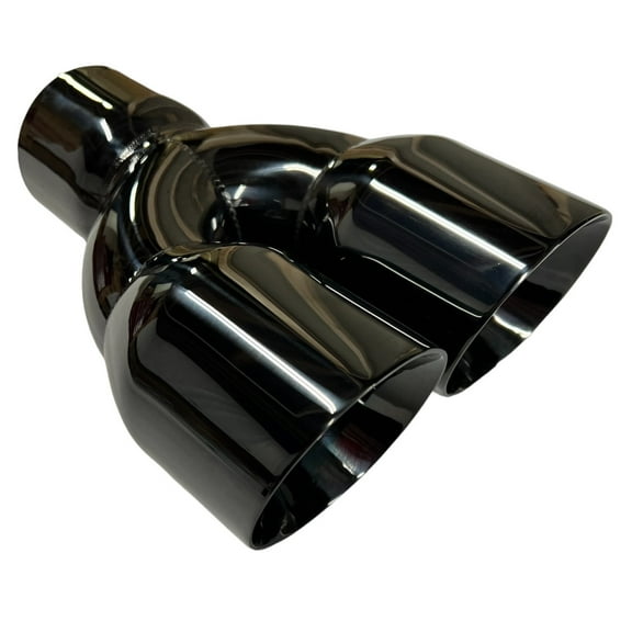 Exhaust Tip 2.50" Inlet 3.50" Outlet 9.50" long WDDWRP3500950-250-MBK-SS Dual Round Slant Black 304 Stainless Steel Wesdon Exhaust Tip
