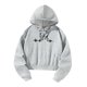 thumbnail image 5 of Sudadera con capucha para mujer, sudadera con capucha, Top corto para mujer, ropa deportiva sencilla de moda, Tops para desplazamientos en primavera Gris, 5 of 8