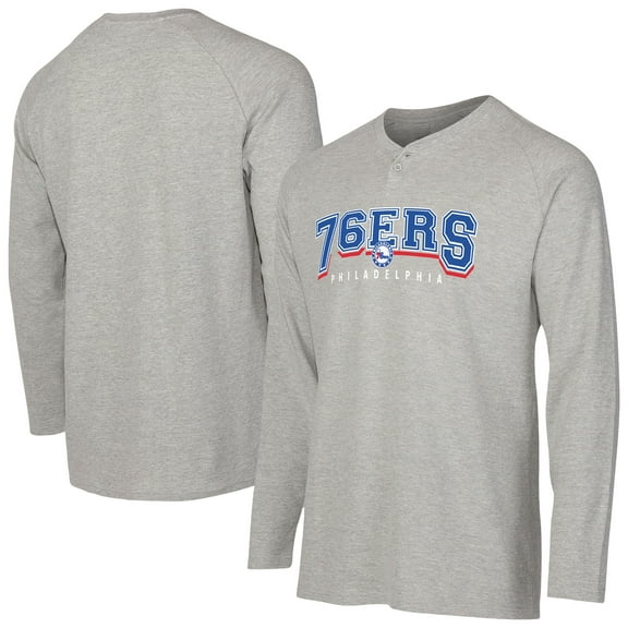 Men's Concepts Sport Gray Philadelphia 76ers Hawthorn Thermal Knit Long Sleeve Henley T-Shirt