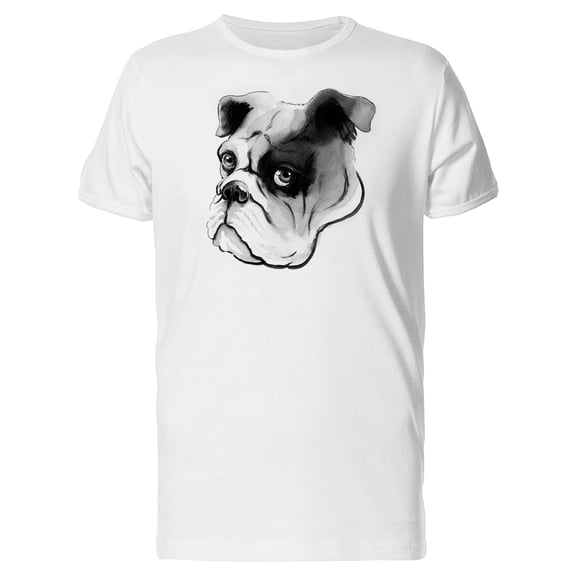 Cute Sad Watercolor Bulldog Tee Men's -Image by Shutterstock