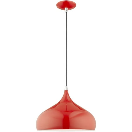 

Mini Pendants 1 Light Fixtures With Shiny Red Finish Steel Material Medium 15 60 Watts