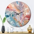 thumbnail image 3 of Designart "Luminous Liquids in Blue and Pink I" Abstract Oversized Wall Clock, 3 of 5