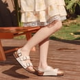 thumbnail image 6 of Lezzglt Kids Toddler Sandals with Cork Footbed, Non-Slip Slides for Boys Girls Double Buckle Slippers with Adjustable Back Strap, Comfort Water-Resistant Shoes, 6 of 7