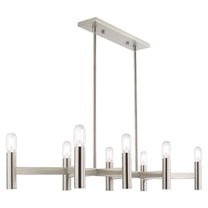 Modern Farmhouse Eight Light Chandelier-Brushed Nickel Finish Bailey Street Home 218-Bel-3110275