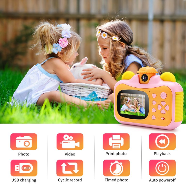 Instant Print Camera for Kids Selfie Video Digital Camera with Paper Film  Girls Boys Children Mini Learning Toy Gifts - AliExpress