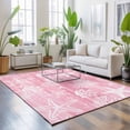 thumbnail image 3 of Large Area Rugs 5'x8', Pink Coastal Carpet Runner Indoor Outdoor Rugs Home Decor Aesthetic, Summer Ocean Sea Waves Starfish Corals Non Slip Mats Washable Accent Rug for Living Room Bedroom, 3 of 8