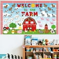 thumbnail image 5 of Farm Animals Bulletin Board Decorations with Background Welcome to The Farm Paper Cutouts Barnyard Farm Back to School Bulletin Board Set for School Classroom Chalkboard Wall Decor Supplies, 5 of 7