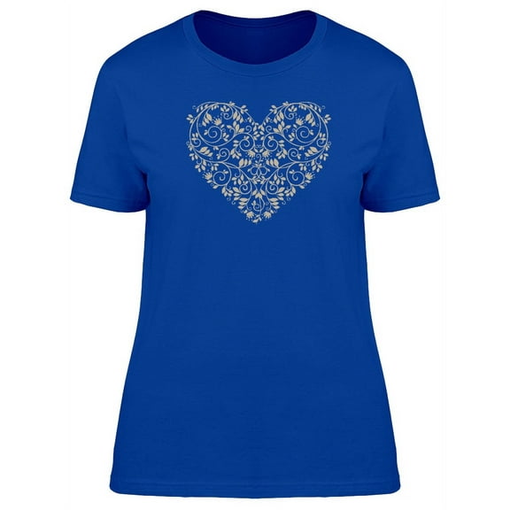 Stylized Floral Heart T-Shirt Women -Image by Shutterstock, Female Small