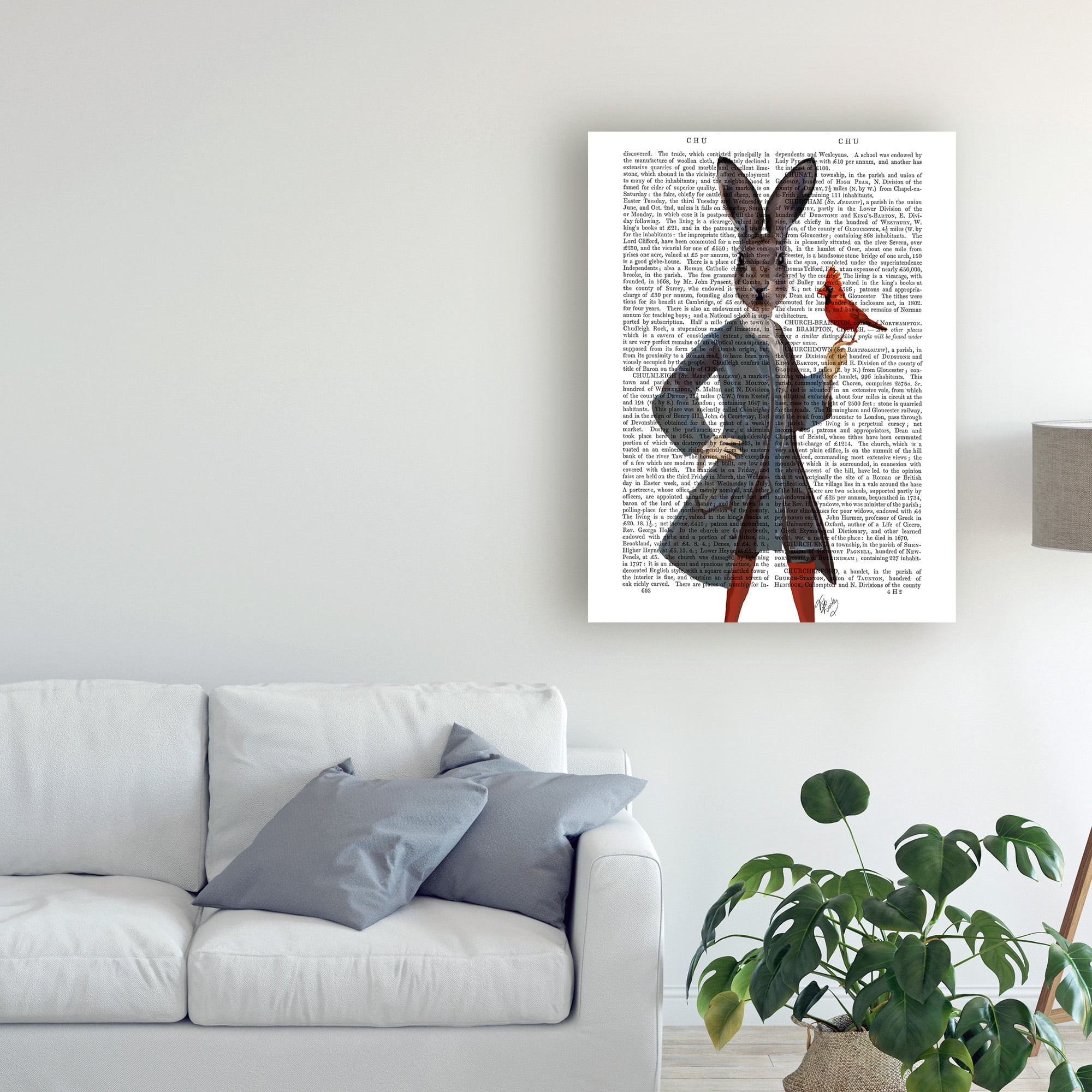 Trademark Fine Art 'Rabbit And Bird' Canvas Art by Fab Funky
