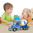 thumbnail image 2 of Clearance! Big Cement Mixer Truck Toys Engineering car Lights Sounds,Friction Powered Push car，Go Construction Vehicles Toddlers Boys Toy and Girl Gift car Age 3+, 2 of 6