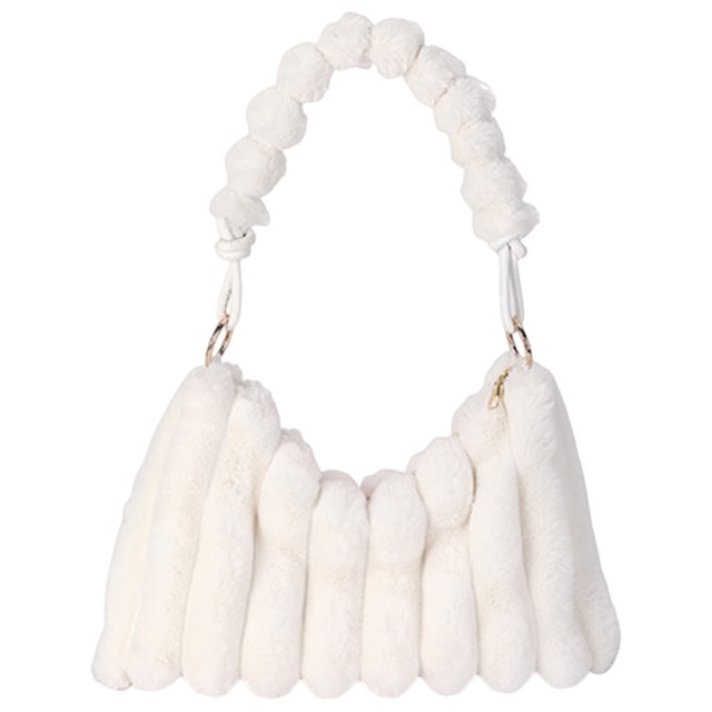Bolso Felpa Bolso Mujer Otoño E Invierno Bolso Hombro para Axila (blanco)