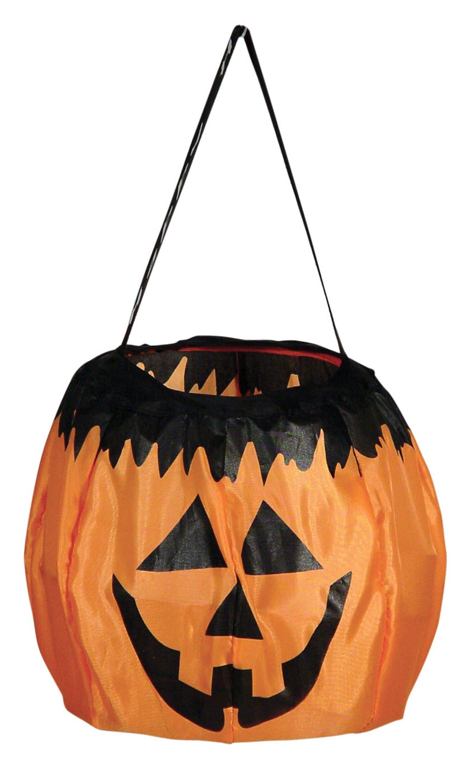 Halloween JackOLantern Collapsable 6.5" Trick or Treat Bucket, Orange