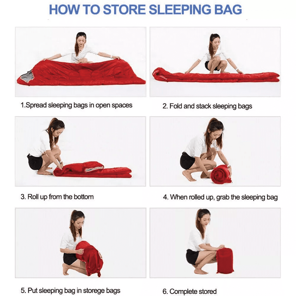 PEAKTREND Sleeping Bags for Adults Camping Portable Waterproof Compression Sack- Camping Sleeping Bags for Big and Tall (Red)