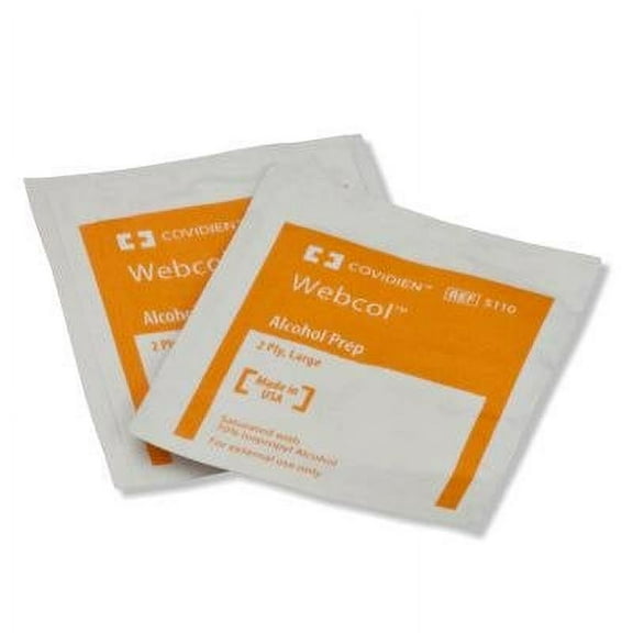Alcohol Prep Pad Webcol Isopropyl Alcohol, 70% Individual Packet Sterile Large 200/Box - 4 Pack  (800 Count)