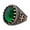 Black, variant on Ephesus Jewelry Handmade Sterling Silver Zircon Gemstone Men's Ring (Green | Black)