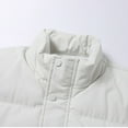 thumbnail image 6 of Domuza Puffer Vest Men Sleeveless Stand Collar Padded Cotton Waistcoat Fall Winter Warm Stylish Quilted Zipper Jackets Coat with Pocket Beige M, 6 of 6