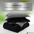 thumbnail image 4 of King 3-Piece Lightweight Reversible Comforter Set , 1800 Thread Count, All Season Down Alternative | Duvet Insert | 1 Reversible Comforter with 2 Reversible Shams (King, Black/Light Gray), 4 of 6