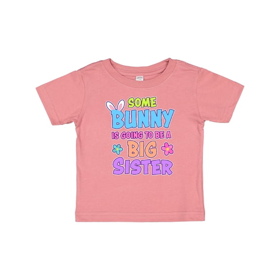 Inktastic Some Bunny is Going to Be a Big Sister with Bunny Ears and Flowers Girls Baby T-Shirt