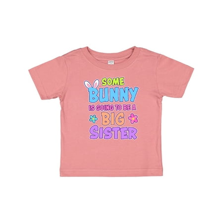 

Inktastic Some Bunny is Going to Be a Big Sister with Bunny Ears and Flowers Gift Baby Girl T-Shirt