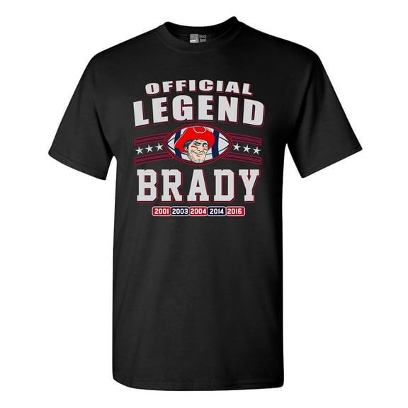 Official Legend Brady Football DT Adult T-Shirt Tee