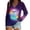 #0033-Purple, variant on Halloween Womens Long Sleeve Tops V Neck Funny Ghost Spooky Graphic Shirts Novelty Printed Blouses Casual Gift Cotton Tun ic