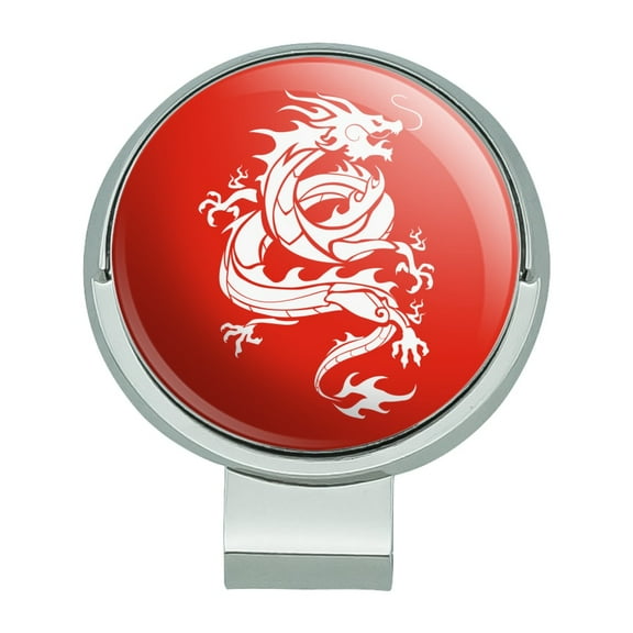 Tribal Dragon Asian Golf Hat Clip With Magnetic Ball Marker